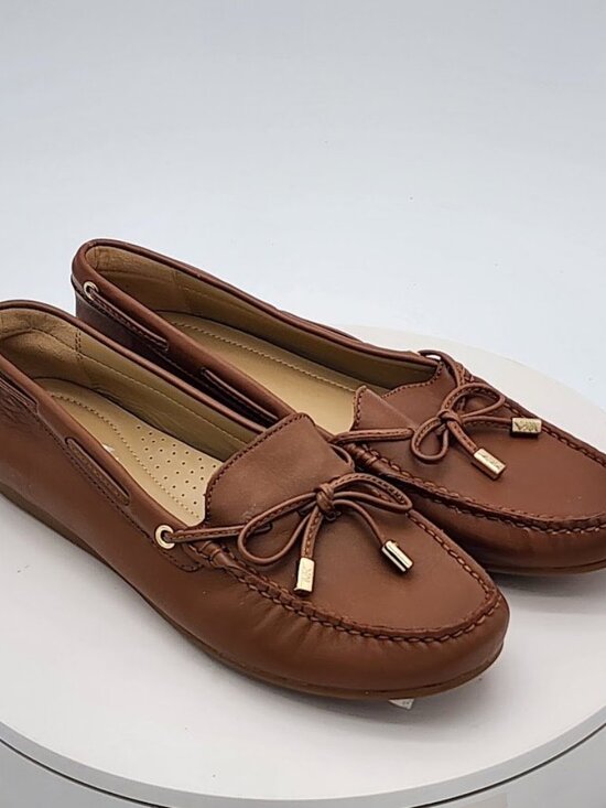 MICHAEL Michael Kors Shoes - Michael Kors Sutton Moc Brown Leather Bow Loafers Women’s Size 9.5